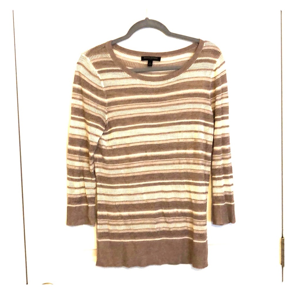 Brown/white striped sweater